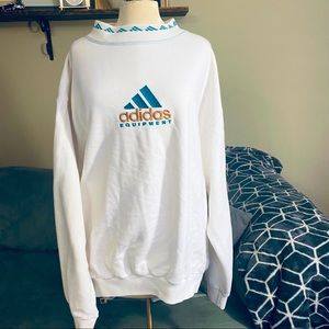 VINTAGE MEN’S ADIDAS EQUIPMENT SWEATSHIRT IN WHITE